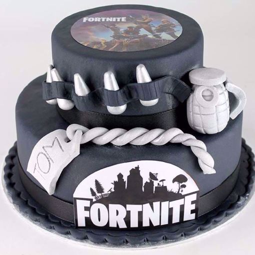 Afbeelding van Fortnite black and grey taart