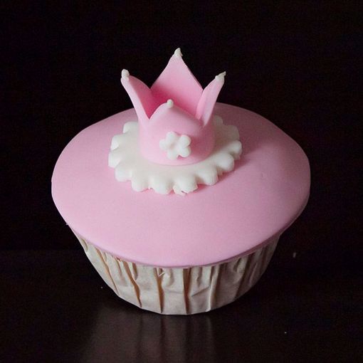 Afbeelding van Muffin baby kroontje roze