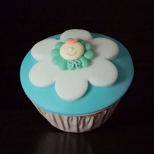 Afbeelding van Muffin babyflower blauw