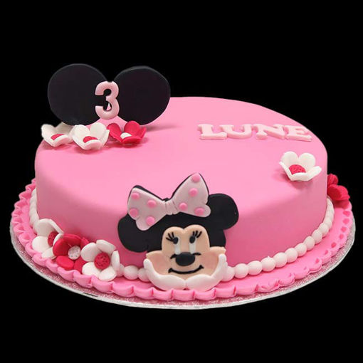 Afbeelding van Minnie mouse pink taart