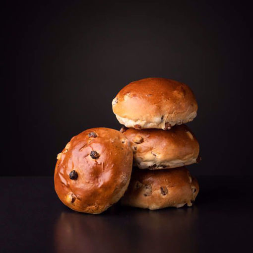 Afbeelding van 6 rozijnen bollen (2e zak, halve prijs)