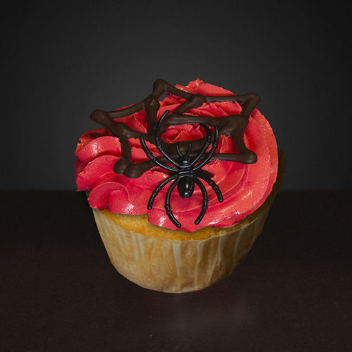 Afbeelding van Halloween muffin (Rood Spinnenweb)