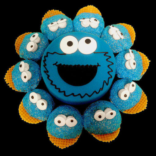 Afbeelding van (M058) Cupcake taart Cookie monster