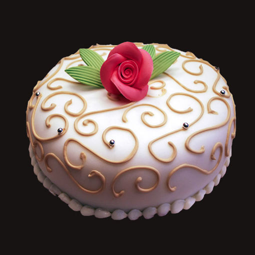 Afbeelding van Goud gouden swirl taart