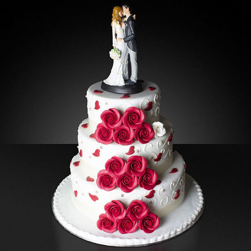 Afbeelding van White Red Hearts And Flowers