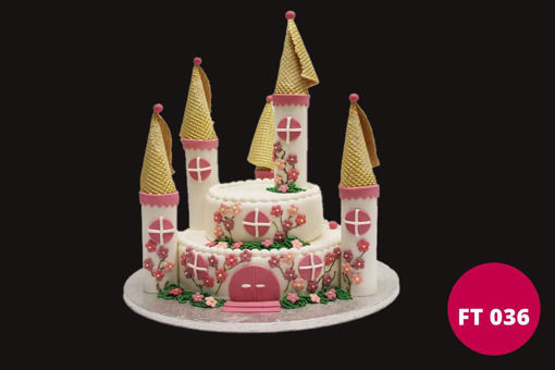 Afbeelding van FT036 Roze Kasteeltaart 20 personen