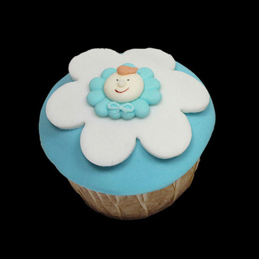 Afbeelding van Muffin babyflower blauw
