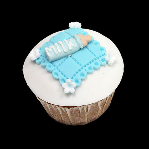 Afbeelding van Muffin baby fles blauw