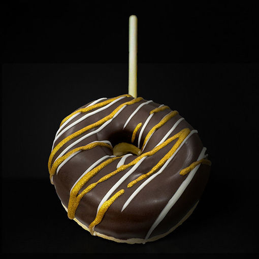 Afbeelding van Mini donut choc gold stripes